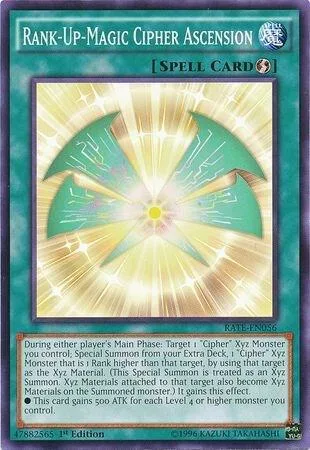 Rank-Up-Magic Cipher Ascension RATE-EN056 Unlimited Yu-Gi-Oh card from Raging Tempest