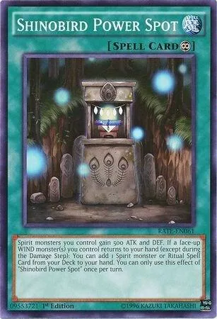 Shinobird Power Spot RATE-EN061 1st Edition Yu-Gi-Oh card from Raging Tempest