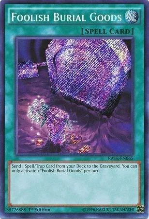 Foolish Burial Goods RATE-EN065 1st Edition Yu-Gi-Oh card from Raging Tempest