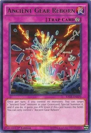 Ancient Gear Reborn RATE-EN070 Unlimited Yu-Gi-Oh card from Raging Tempest