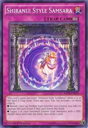 Shiranui Style Samsara RATE-EN074 1st Edition Yu-Gi-Oh card from Raging Tempest