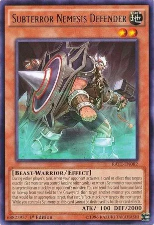 Subterror Nemesis Defender RATE-EN082 1st Edition Yu-Gi-Oh card from Raging Tempest