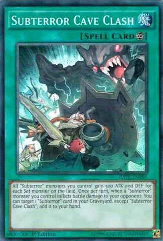 Subterror Cave Clash RATE-EN085 1st Edition Yu-Gi-Oh card from Raging Tempest