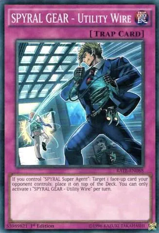 SPYRAL GEAR - Utility Wire RATE-EN088 1st Edition Yu-Gi-Oh card from Raging Tempest