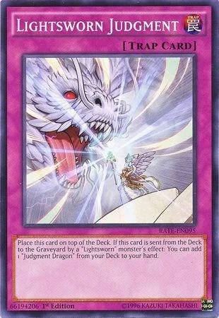 Lightsworn Judgment RATE-EN095 Unlimited Yu-Gi-Oh card from Raging Tempest