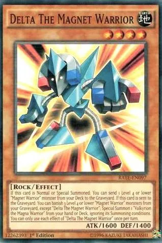 Delta The Magnet Warrior RATE-EN097 1st Edition Yu-Gi-Oh card from Raging Tempest