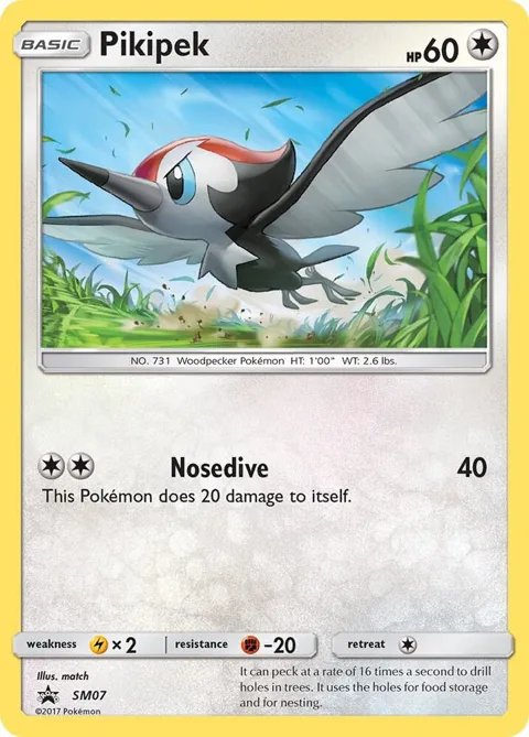 Pikipek #SM07 Holofoil Pokémon card from SM Promos