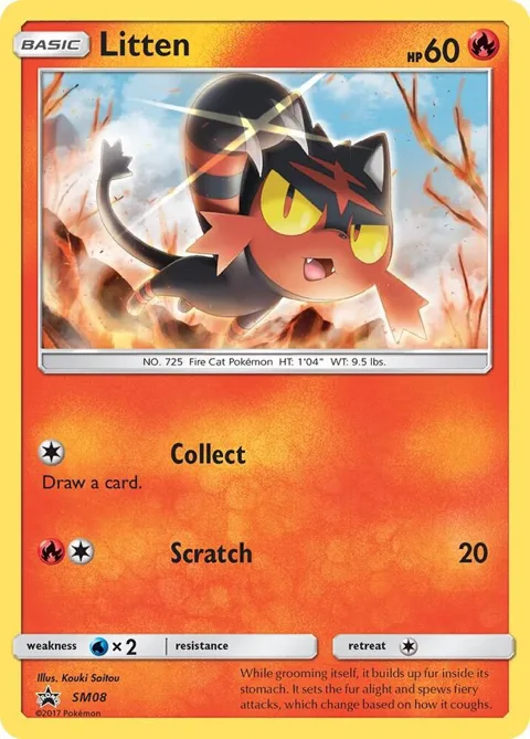Litten #SM08 Holofoil Pokémon card from SM Promos