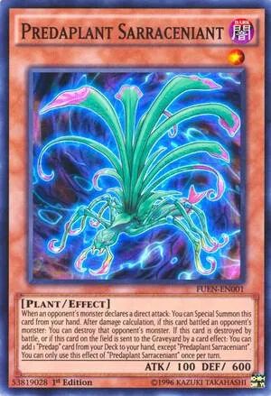 Predaplant Sarraceniant FUEN-EN001 Unlimited Yu-Gi-Oh card from Fusion Enforcers