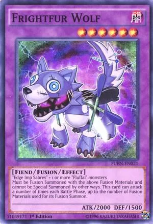 Frightfur Wolf FUEN-EN021 Unlimited Yu-Gi-Oh card from Fusion Enforcers
