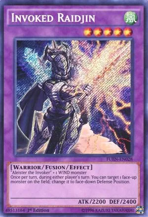 Invoked Raidjin FUEN-EN028 1st Edition Yu-Gi-Oh card from Fusion Enforcers