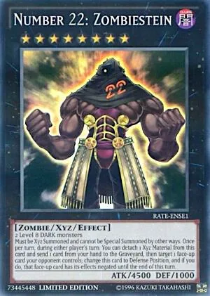 Number 22: Zombiestein RATE-ENSE1 Yu-Gi-Oh card from Raging Tempest