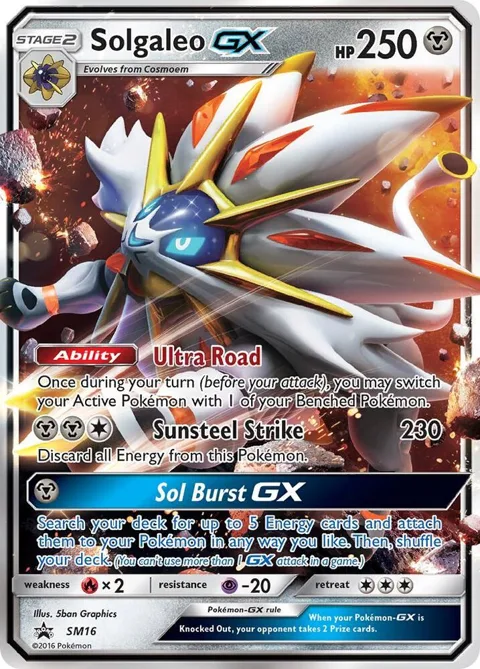 Solgaleo GX #SM16 Holofoil Pokémon card from SM Promos