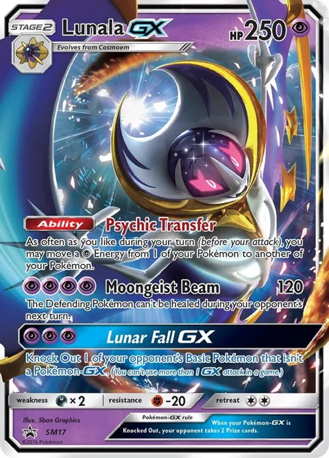 Lunala GX #SM17 Holofoil Pokémon card from SM Promos