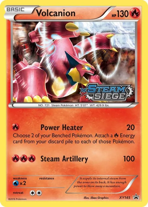 Volcanion XY Steam Siege Prerelease #XY145 Holofoil Pokémon card from XY Promos
