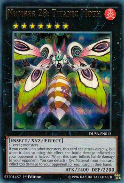 Number 28: Titanic Moth DUSA-EN013 Yu-Gi-Oh card from Duelist Saga