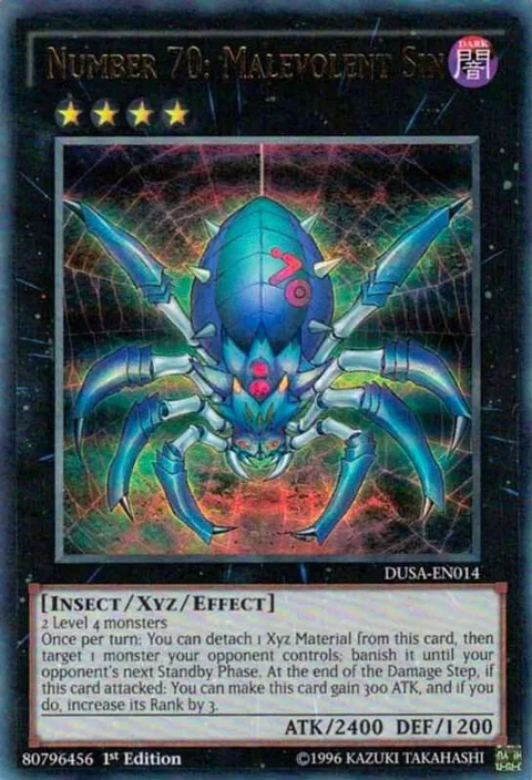 Number 70: Malevolent Sin DUSA-EN014 Yu-Gi-Oh card from Duelist Saga