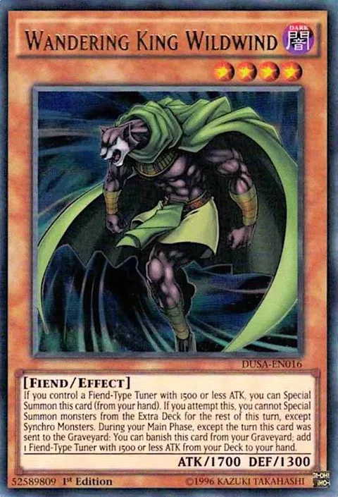 Wandering King Wildwind DUSA-EN016 Yu-Gi-Oh card from Duelist Saga