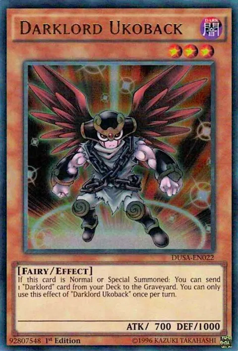 Darklord Ukoback DUSA-EN022 Yu-Gi-Oh card from Duelist Saga