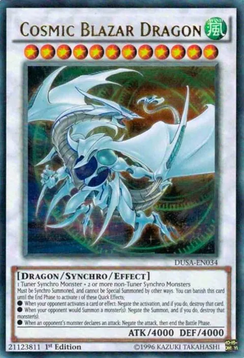 Cosmic Blazar Dragon DUSA-EN034 Yu-Gi-Oh card from Duelist Saga