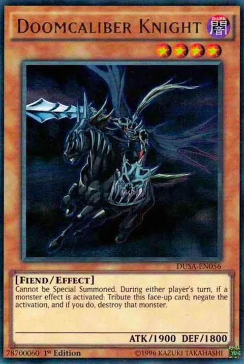 Doomcaliber Knight DUSA-EN056 Yu-Gi-Oh card from Duelist Saga
