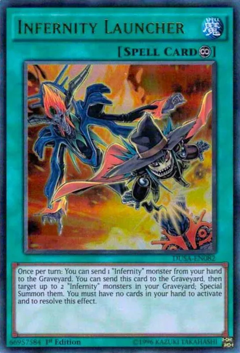 Infernity Launcher DUSA-EN082 Yu-Gi-Oh card from Duelist Saga
