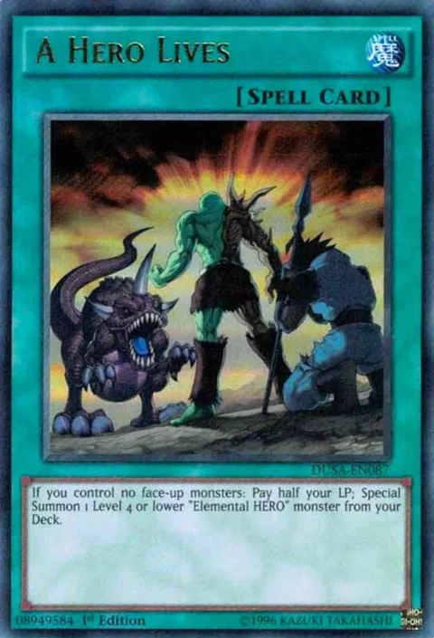 A Hero Lives DUSA-EN087 Yu-Gi-Oh card from Duelist Saga