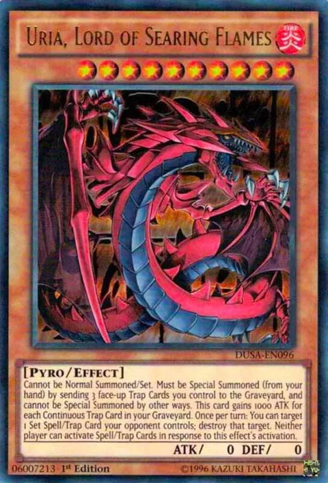 Uria, Lord of Searing Flames DUSA-EN096 Yu-Gi-Oh card from Duelist Saga