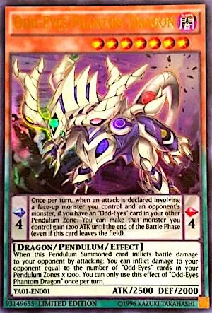 Odd-Eyes Phantom Dragon YA01-EN001 Yu-Gi-Oh card from Yu-Gi-Oh! ARC-V Promo Cards