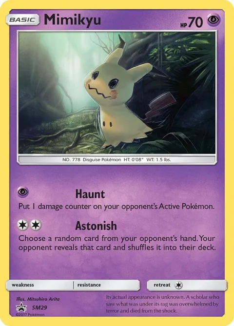 Mimikyu #SM29 Holofoil Pokémon card from SM Promos