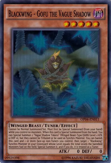 Blackwing - Gofu the Vague Shadow OP04-EN011 Yu-Gi-Oh card from OTS Tournament Pack 4