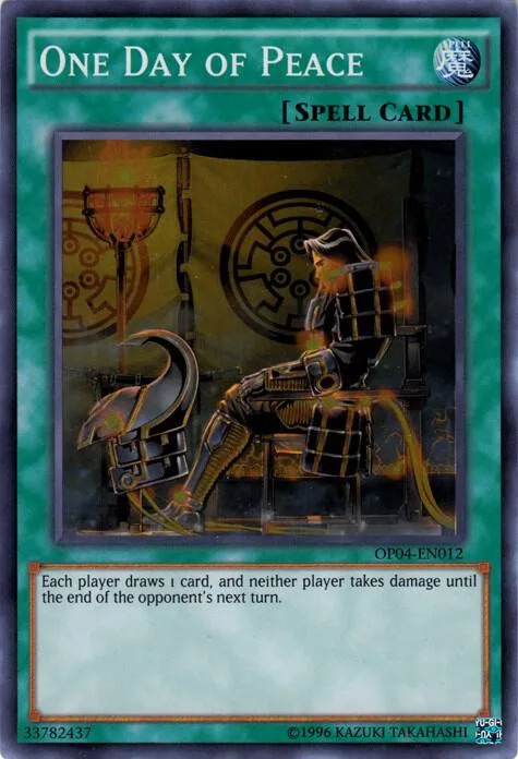 One Day of Peace OP04-EN012 Yu-Gi-Oh card from OTS Tournament Pack 4