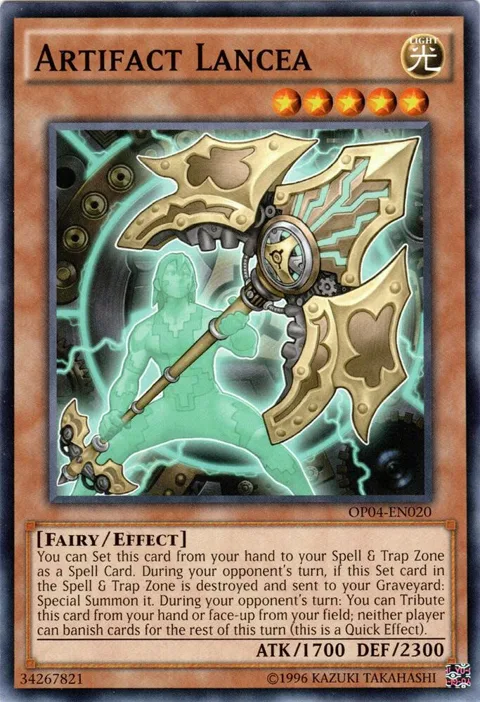 Artifact Lancea OP04-EN020 Yu-Gi-Oh card from OTS Tournament Pack 4