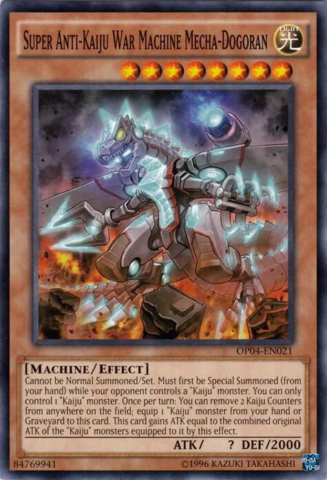 Super Anti-Kaiju War Machine Mecha-Dogoran OP04-EN021 Yu-Gi-Oh card from OTS Tournament Pack 4