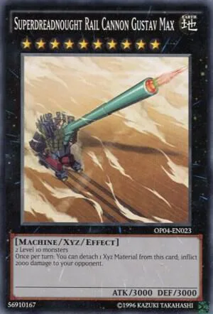 Superdreadnought Rail Cannon Gustav Max OP04-EN023 Yu-Gi-Oh card from OTS Tournament Pack 4