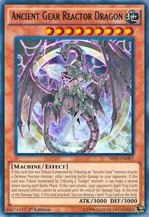Ancient Gear Reactor Dragon SR03-EN001 Unlimited Yu-Gi-Oh card from Structure Deck: Machine Reactor