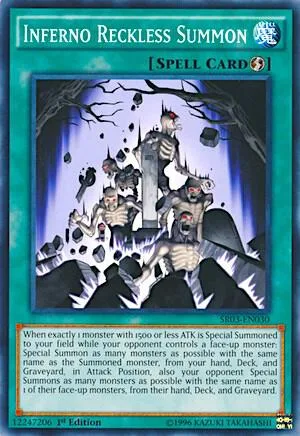 Inferno Reckless Summon SR03-EN030 1st Edition Yu-Gi-Oh card from Structure Deck: Machine Reactor