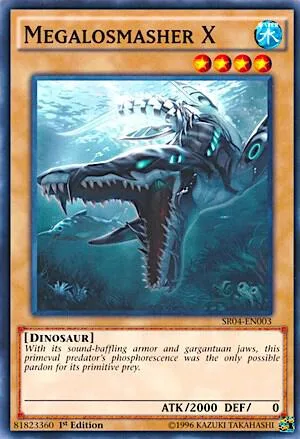 Megalosmasher X SR04-EN003 1st Edition Yu-Gi-Oh card from Structure Deck: Dinosmasher's Fury
