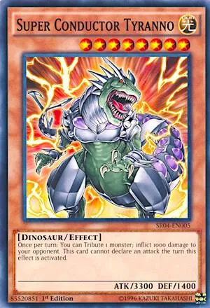 Super Conductor Tyranno SR04-EN005 Yu-Gi-Oh card from Structure Deck: Dinosmasher's Fury