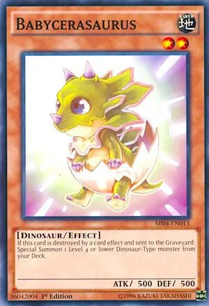 Babycerasaurus SR04-EN013 Yu-Gi-Oh card from Structure Deck: Dinosmasher's Fury