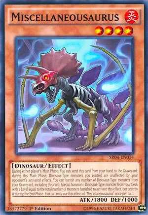 Miscellaneousaurus SR04-EN014 Yu-Gi-Oh card from Structure Deck: Dinosmasher's Fury