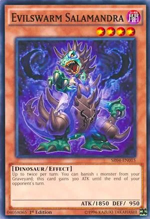 Evilswarm Salamandra SR04-EN015 Yu-Gi-Oh card from Structure Deck: Dinosmasher's Fury