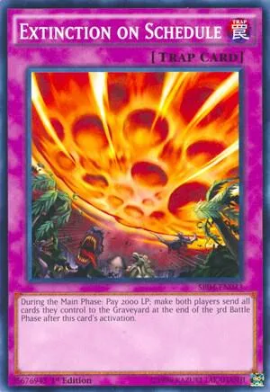 Extinction on Schedule SR04-EN033 Yu-Gi-Oh card from Structure Deck: Dinosmasher's Fury