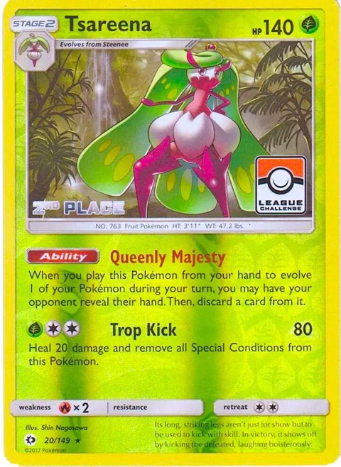 Tsareena - 20/149 League Challenge [2nd Place] #020/149 Reverse Holofoil Pokémon card from League & Championship Cards