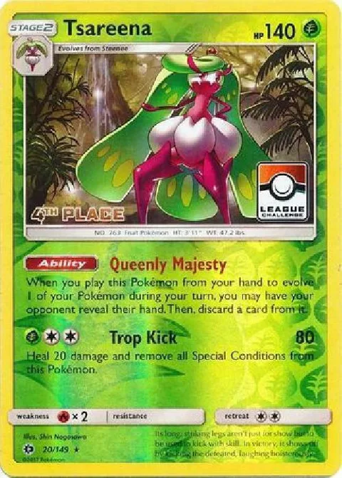 Tsareena - 20/149 League Challenge [4th Place] #020/149 Reverse Holofoil Pokémon card from League & Championship Cards