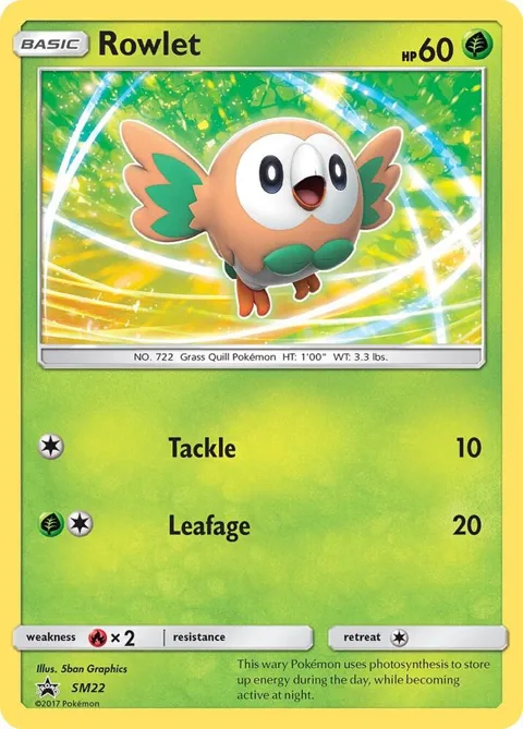 Rowlet #SM22 Holofoil Pokémon card from SM Promos