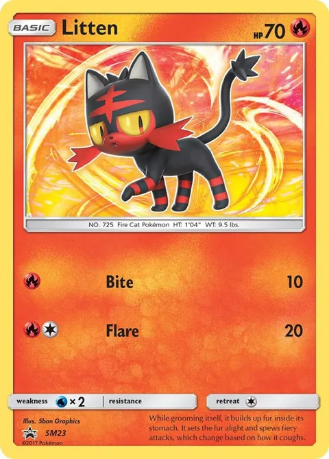 Litten #SM23 Holofoil Pokémon card from SM Promos