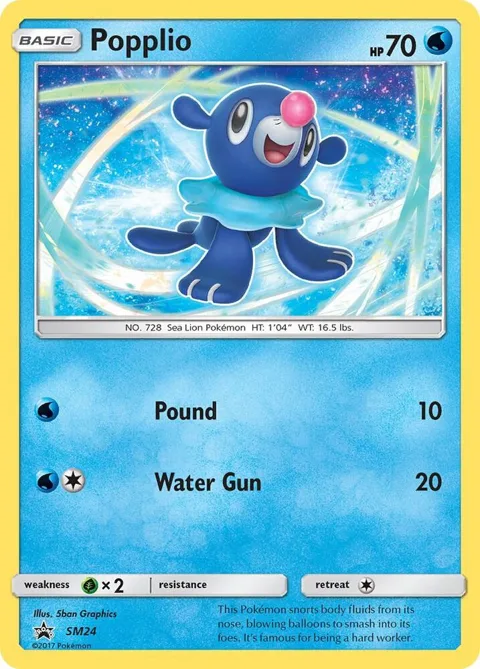 Popplio #SM24 Holofoil Pokémon card from SM Promos