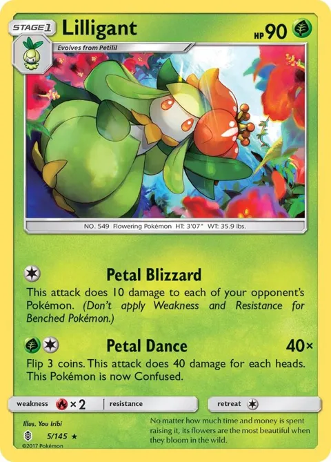 Lilligant #5/145 Pokémon card from SM - Guardians Rising