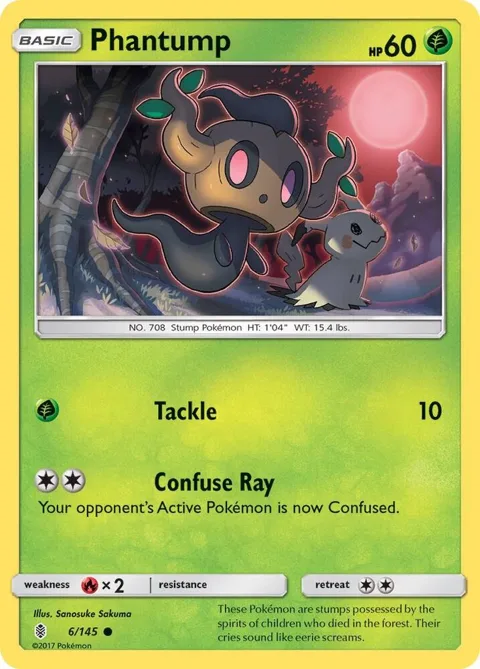 Phantump #6/145 Reverse Holofoil Pokémon card from SM - Guardians Rising